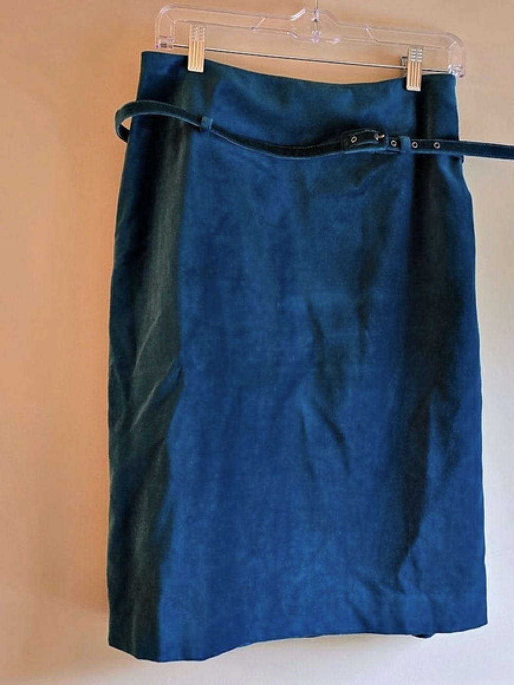 Anthropologie Belted Midi Skirt in Blue Size 8 Like New